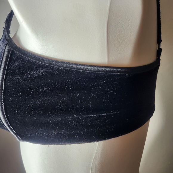 Vintage Victoria Secret Black Velvet Bra Y2K Mini Bustier Corset Dream Angel - Picture 13 of 15